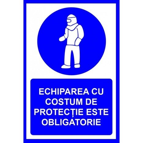 Placuta pentru echiparea cu costum de protectie